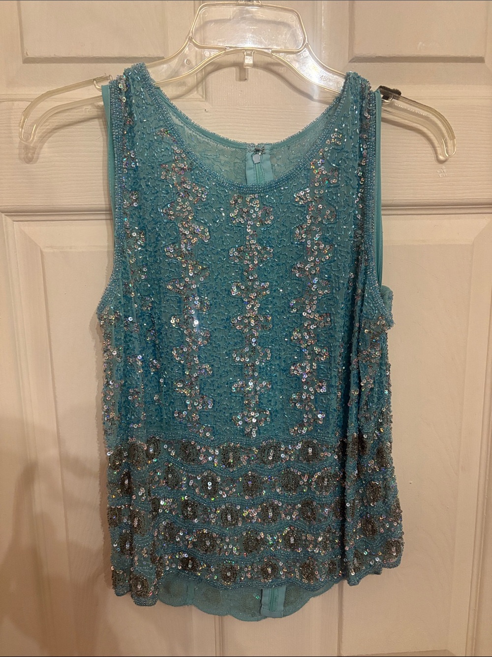 Beaded Teal Women's Sleeveless Camisole